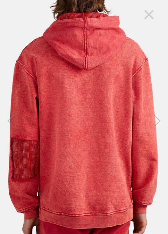 Men Acid washed hoodie - red - Image 2