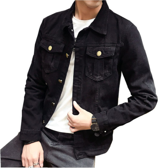 Men distressed Denim jacket