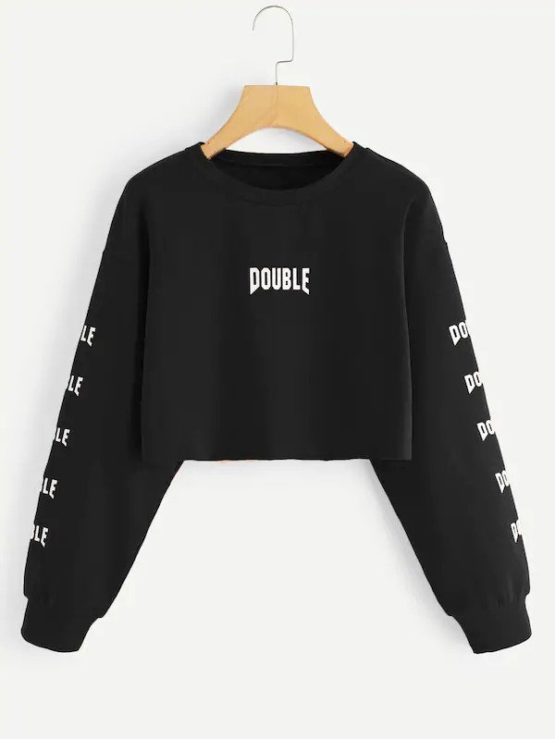 Women custom print crop sweatshirt - Image 2