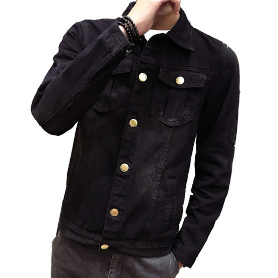 Men distressed Denim jacket - Image 3