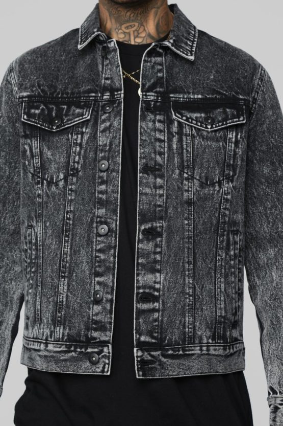 Men Acid washed denim jacket - Image 2