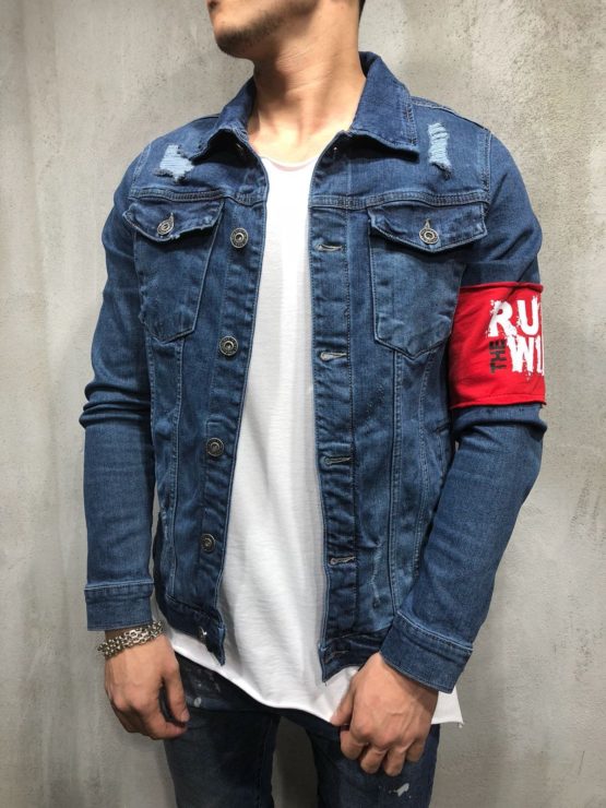 Men Street-wear ripped denim jacket