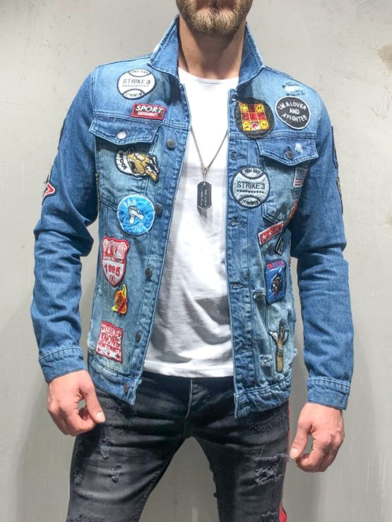 Men Custom logo denim trucker jacket