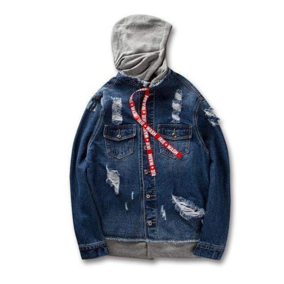 Custom work Ripped Denim Jacket - Image 2