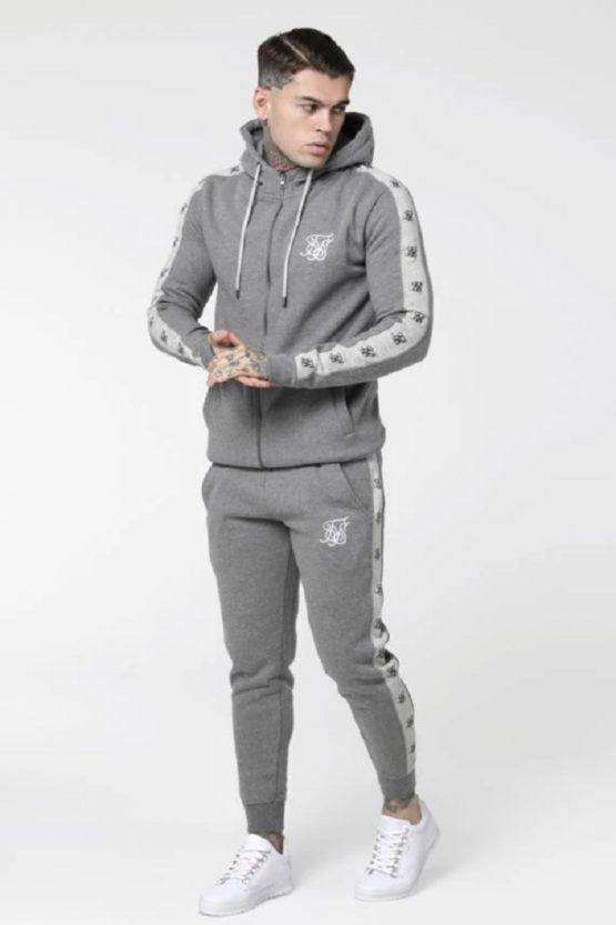 Siksilk inset zip through Hoodie tracksuit men