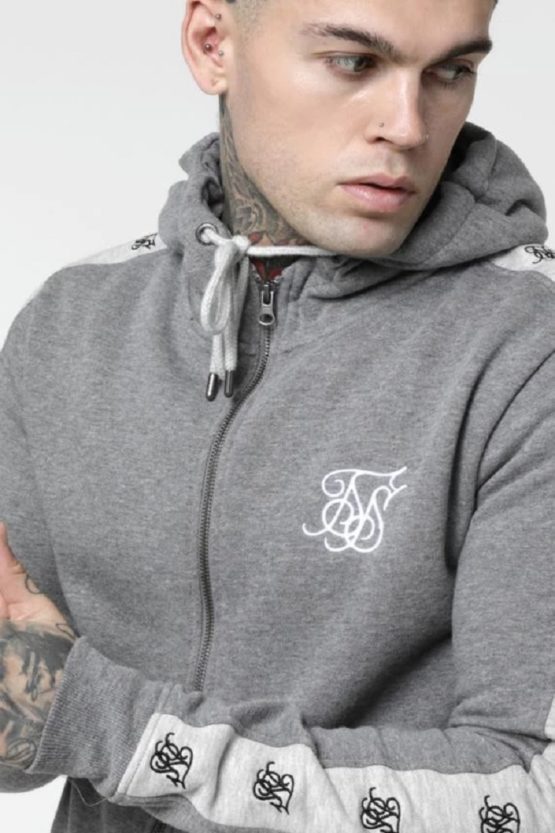 Siksilk inset zip through Hoodie tracksuit men - Image 4