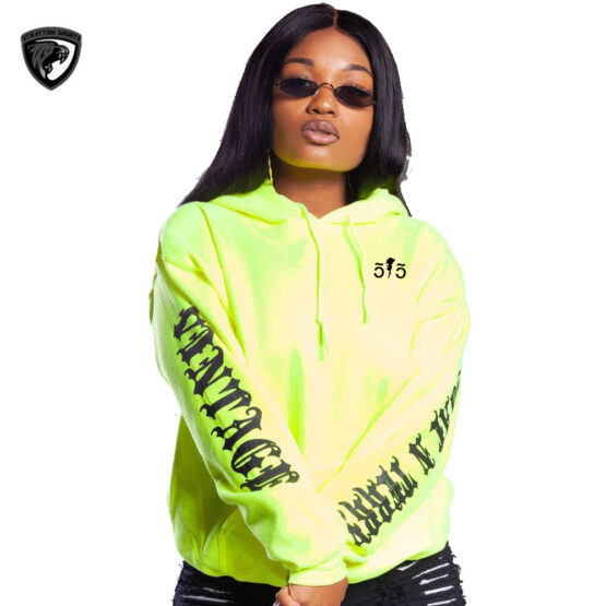 NEON GREEN N BLK TRAP HOODIE (Sh-144)